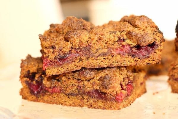 carré crumble vegan aux fruits rouges