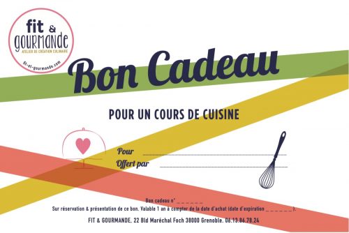 Carte cadeau pour un cours de cuisine